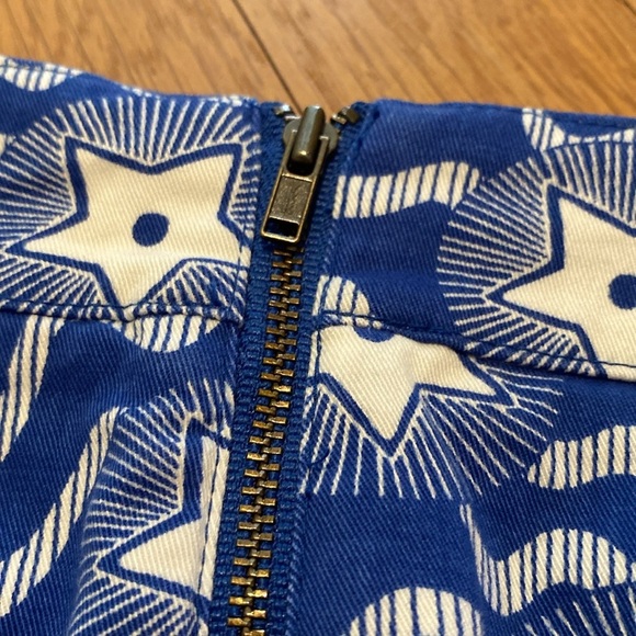 Boden Helena Chino Blue & White Star Print Mini Skirt US 6 LONG - Picture 6 of 9